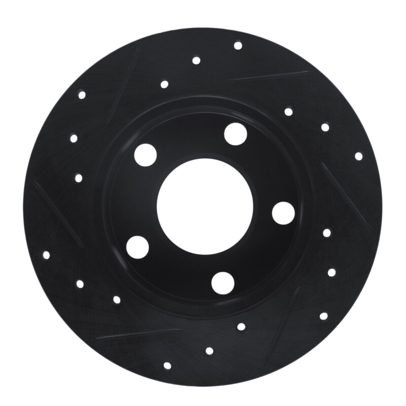 Audi A4 Quattro Brake Rotor (1) - Rear Right - R1 Concepts - Drilled & Slotted - Black - `96-`05